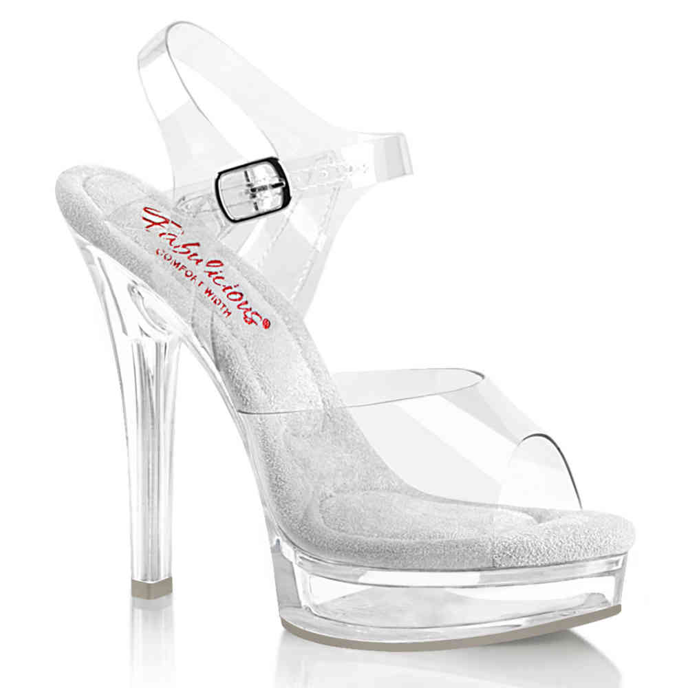 Fabulicious - MAJESTY508 KnöchelriemenSandale - Weiß/Transparent